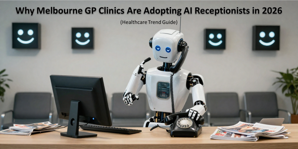 AI receptionist interface at a Melbourne GP clinic front desk