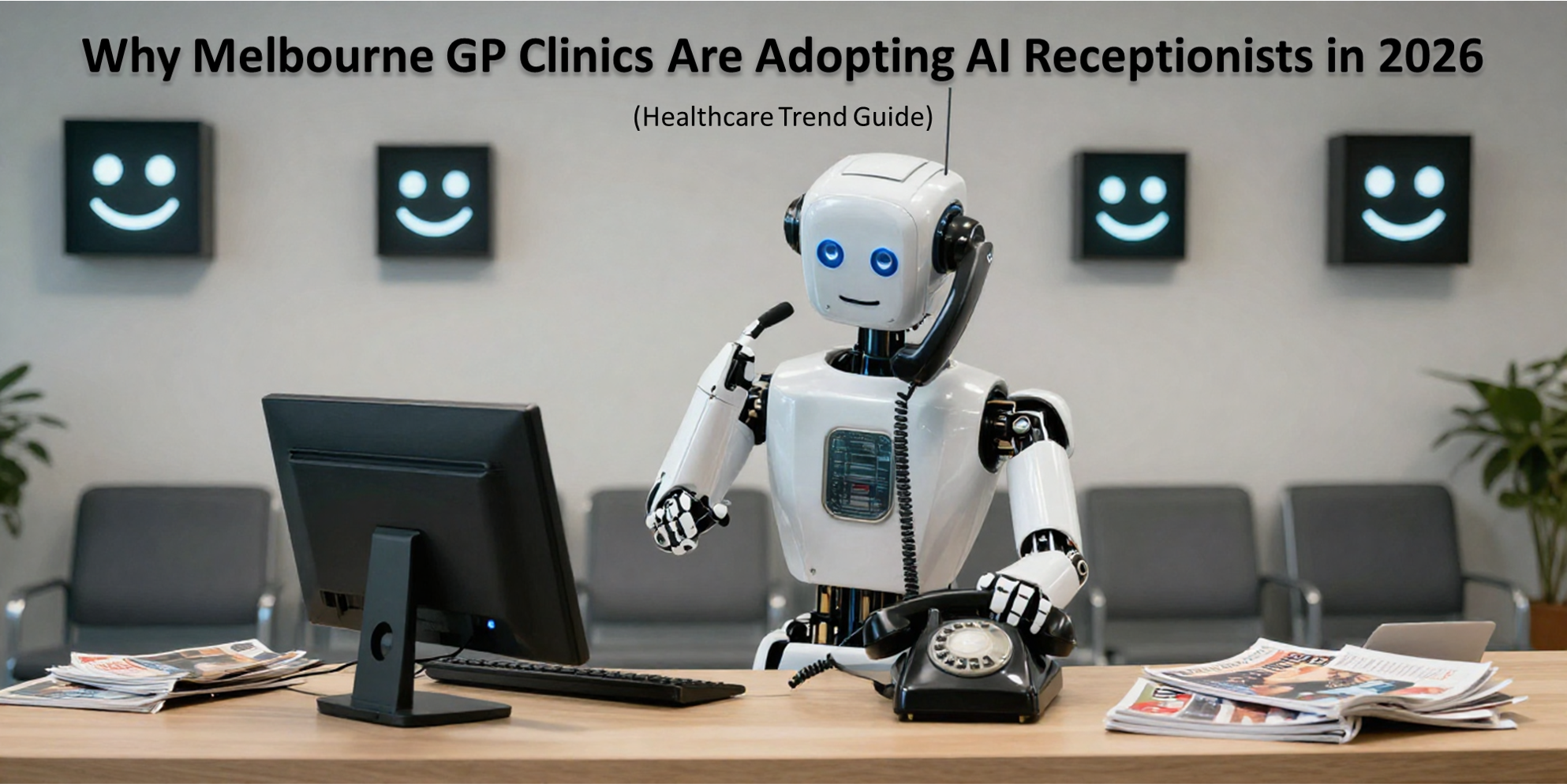 AI receptionist interface at a Melbourne GP clinic front desk