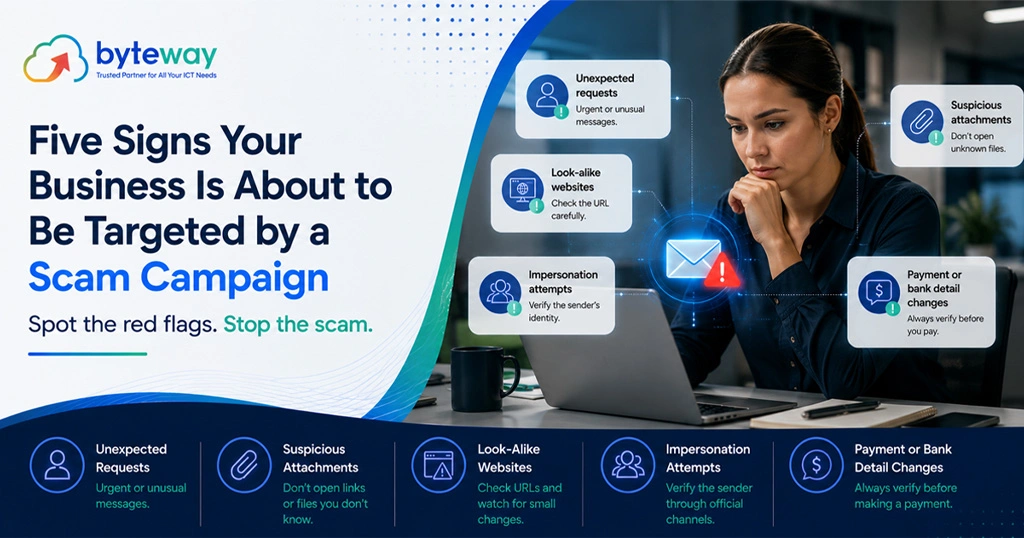 warning signs of a business scam campaign